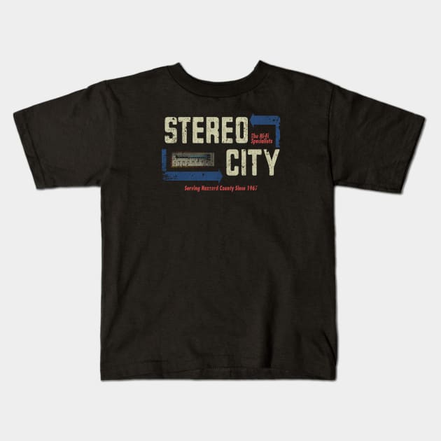 Stereo City Hi-fi Vintage Kids T-Shirt by JCD666